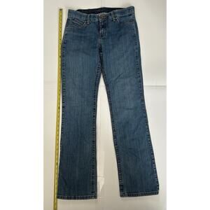 Wrangler Q Baby Jeans Women's 7/8 X 34 Blue Bootcut Mid Rise No Gap Waistband